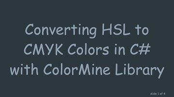 Converting HSL to CMYK Colors in C# with ColorMine Library