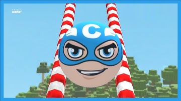 Fly Ball: Sky Parkour | 3 Minute Gameplay ep.02 | Level 9-13 (Captain America Ball)