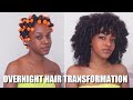 OVERNIGHT HAIR TRANSFORMATION | Perm Rod Set on WAIST LENGTH Natural Hair