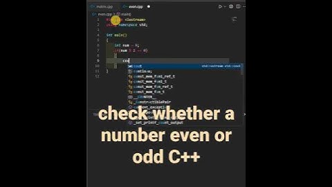 check whether a number even or odd C++ || write a C++ program to find the number is even or odd