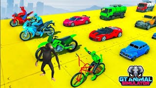 GT Car Stunt 3D New parkour Man+IronMan Ridge on Car, Bicycle,Motorcycle, and Jeep and also Car Race