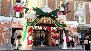 [4K] NYC Walk: Festive 5th & 6th Ave🎄Christmas Lights✨& Holiday Decorations💂‍♀️Afternoon Tea at BG🫖🍰