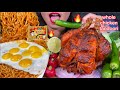 ASMR CURRY FIRE NOODLES, WHOLE CHICKEN TANDOORI, EGGS, CHILI 먹방 MUKBANG MASSIVE Eating Sounds