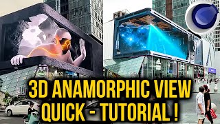 HOW TO CREATE NAKED EYE 3D SCREEN IN CINEMA 4D Anamorphic view