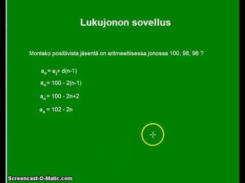 Aritmeettisen lukujonon sovellus - YouTube