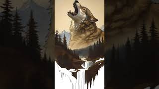 Howling wolf coloring page