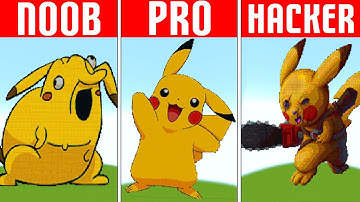 Minecraft Pixel Art ✨ (NOOB vs PRO vs HACKER vs) Pikachu