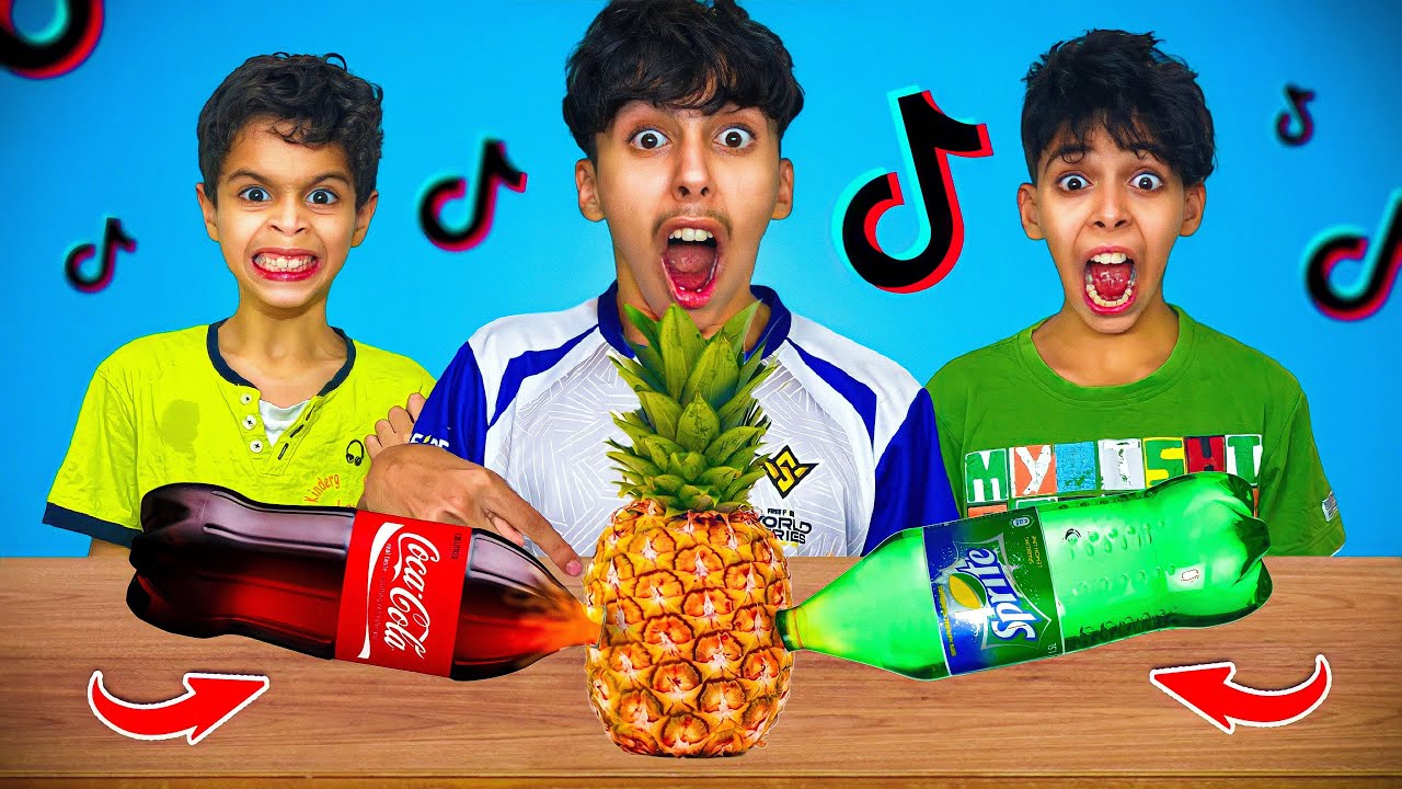 جربنا خدع التيك توك لمرة تانية 😱❤️ إنصدمت من أناناس بالكوكا كولا 🍍😭