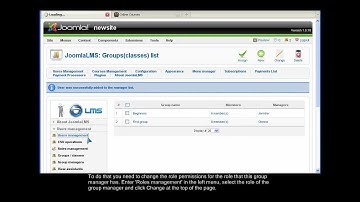 JoomlaLMS -- Manage Group Manager Role Permissions