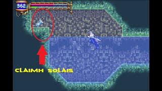 Castlevania: Aria of Sorrow  - Claimh Solais and Eversing location (Waterfall pass)