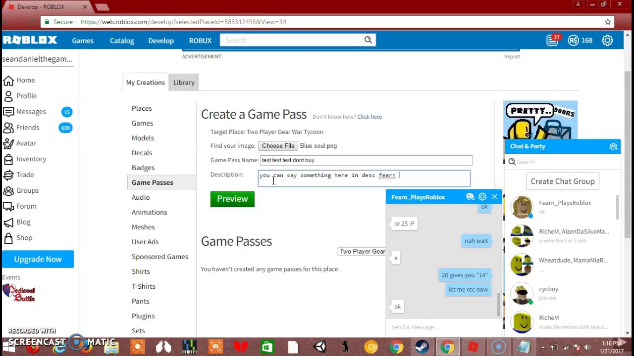 How To Sell Ur Gamepass 100 Working Youtube - how to sell gamepasses on roblox 2020