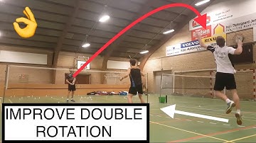 BADMINTON EXERCISE #60 - OFFENSIVE DOUBLE ROTATION, WITH FEEDING
