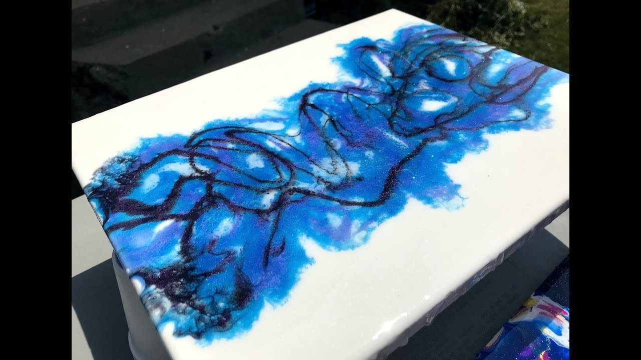 Resin Pour turned Tornado, Negative Space Resin Pour