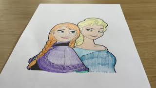 Coloring ★ Disney Princess  Elsa & Anna From Frozen