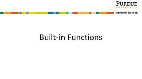 Built-In Functions in MATLAB