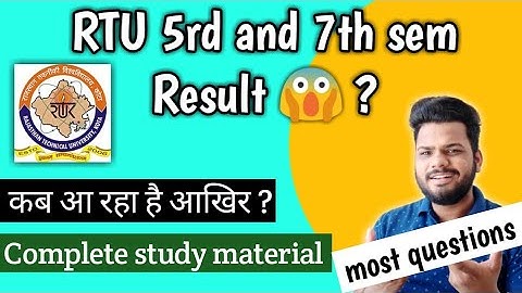 RTU 5th and 7th sem result update | RTU result update | RTU latest update today | rtu most questions