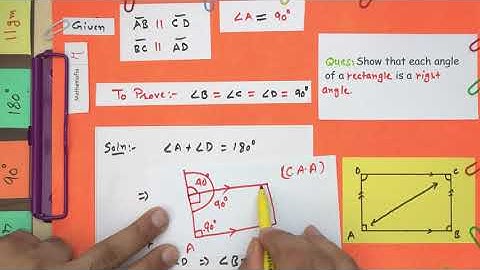 Class 9 | Chapter 8 | Example 1 Explanation | NCERT| Quadrilaterals - Each angle of rectangle is 90°