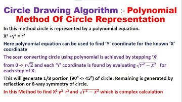 Polynomial Method Of Circle Representation | Circle Drawing Algorithm | Technical ICode
