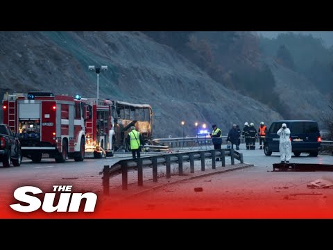 LIVE: Scene where bus crashed killing 45 in Bulgaria.