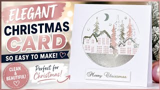 WOW! This Elegant Christmas Card Is So Easy to Make 🎄 | Winter Village Cardmaking Tutorial