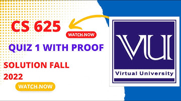 CS625 QUIZ 1 WITH PROOF |CS625 QUIZ 1