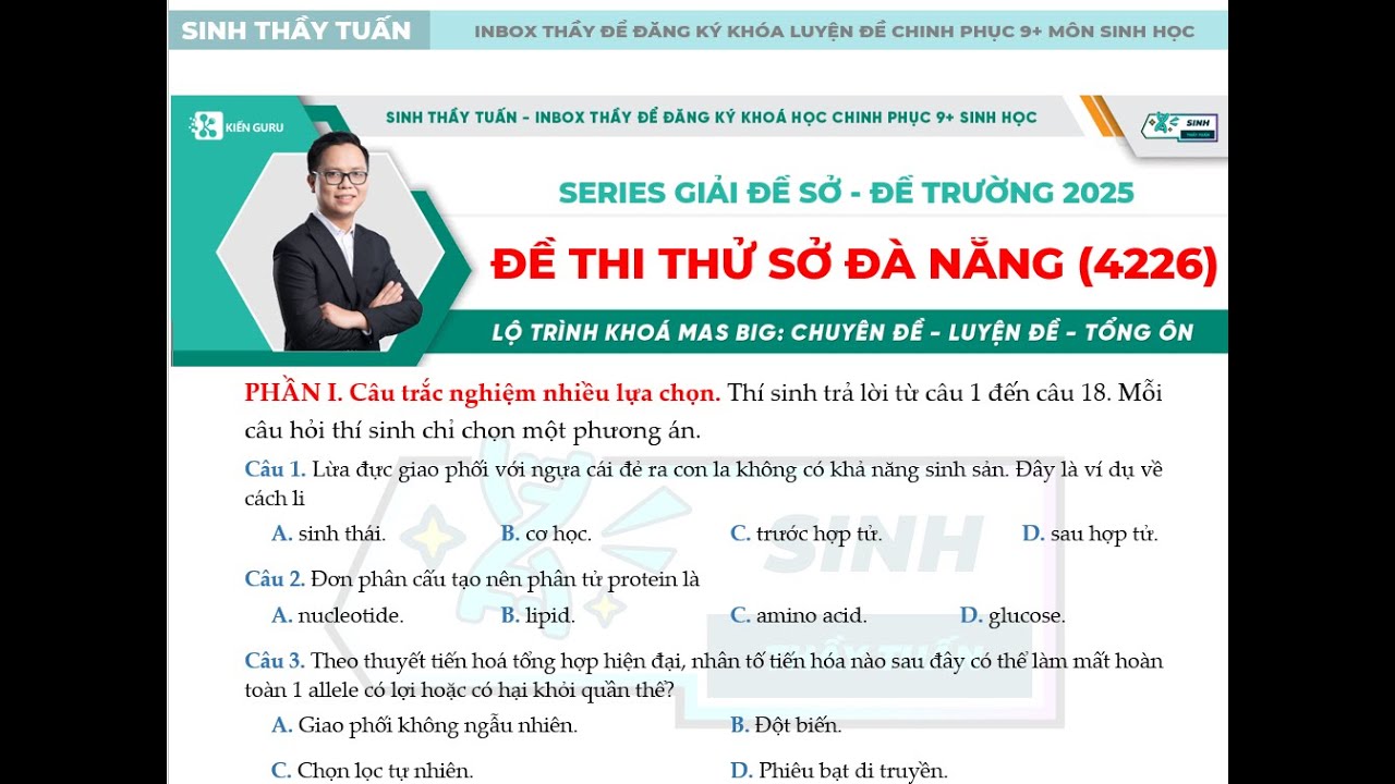 GIẢI ĐỀ THI THỬ SỞ ĐÀ NẴNG || Series giải đề Sở - đề trường năm 2025 - Đề 23