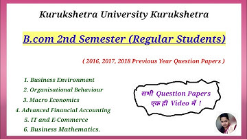 Bcom Question Papers, Bcom 2nd Semester Question Papers