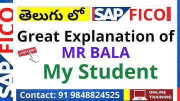 SAP FICO  CLASS IN TELUGU -  SAP FICO Training Videos in Telugu - SAP FICO Course