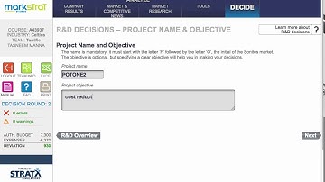Markstrat Tutorial - Cost Reduction R&D