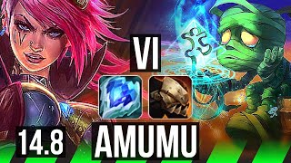 VI vs AMUMU (JGL) | Legendary, 18/3/7, Rank 10 Vi | JP Master | 14.8