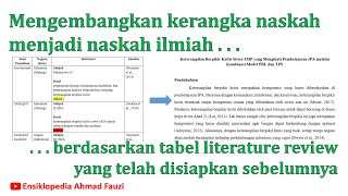 Mengembangkan Kerangka Penulisan menjadi Naskah Publikasi berbantuan Tabel Literature Review