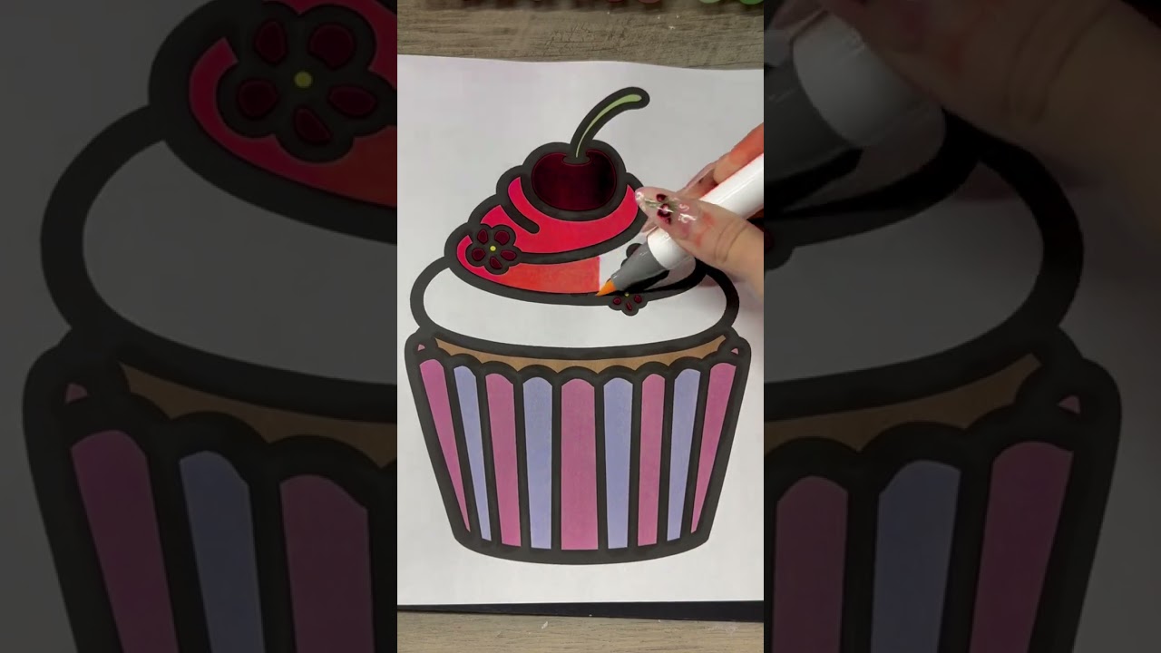 "Yummy Spring Cupcake Glow-Up ✨ | Color Challenge!🧁# coloring#guessthecolor #cupcake