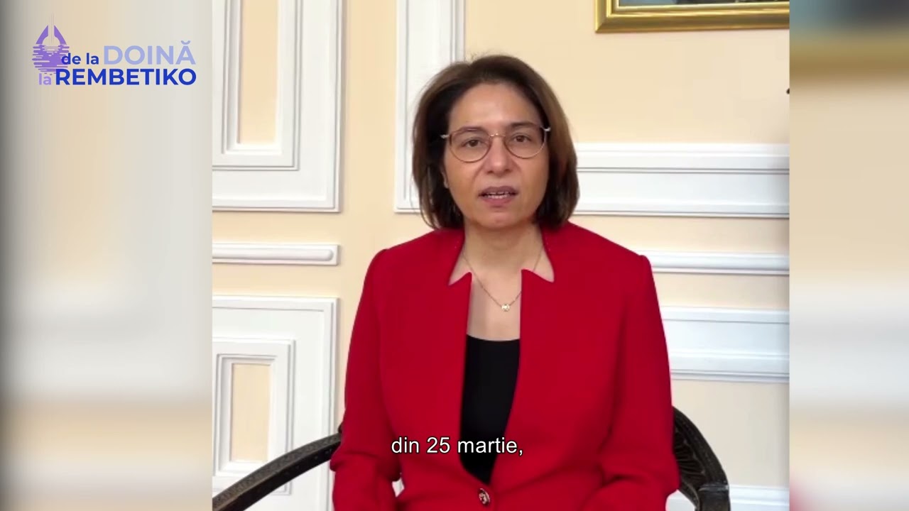 Ambasador Lili-Evangelia Grammatika vă invită la De la DOINĂ la REMBETIKO (CinemaUniT, 29 mar 2025)