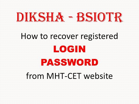 HOW TO RECOVER LOGIN ID AND PASSWORD OF MHT CET EXAM FORM REGISTRATION