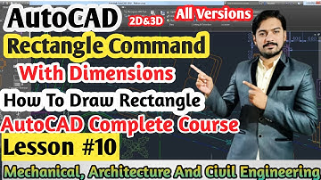 How To Draw Rectangle In Autocad With Dimensions |Rectangle Command |HINDI |URDU | FaheemAcademy #10