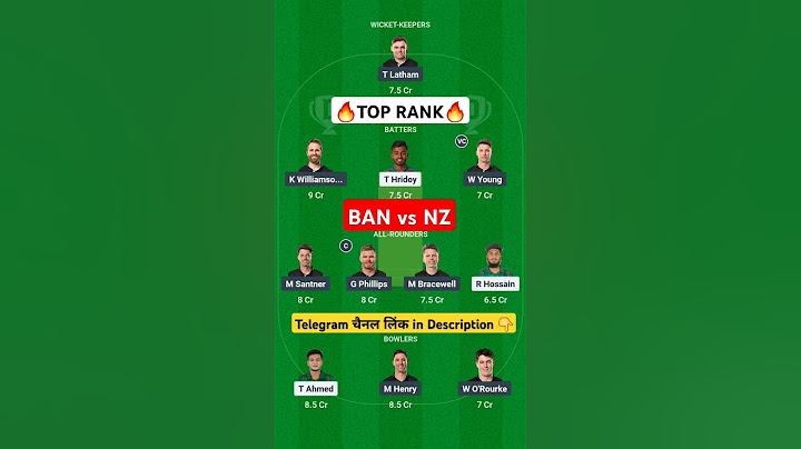 BAN vs NZ Dream11 Team Prediction Today| NZ vs BAN Dream11| Bangladesh vs New Zealand Dream11 Team