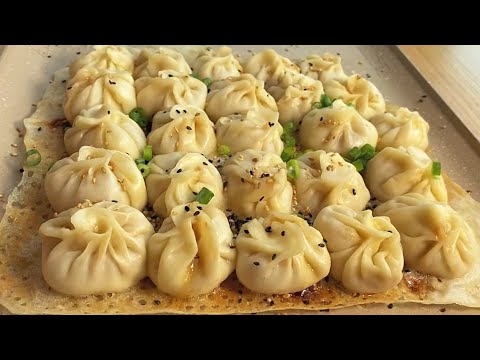在家复刻火爆网红小吃街的拇指生煎包，焦香酥脆，每一口都爆汁【爱做饭的多多妈】