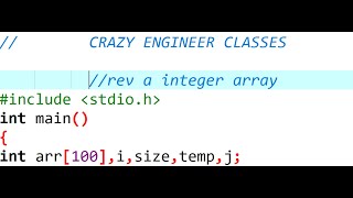 C Program to Reverse an Integer Array | C Interview Questions