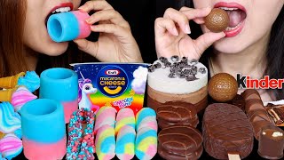 Asmr Unicorn Mac & Cheese, Frozen Pudding Shot Gles, Chocolate F Ball, Mousse Cake, Kinder 먹방