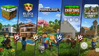 Minecraft vs Block craft 3d vs realmcraft vs crafting and building vs mini block craft  screenshot 5