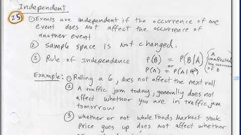 Excel 2010 Statistics #37: Probability Laws (by hand notes) Adding, Multiplying and More
