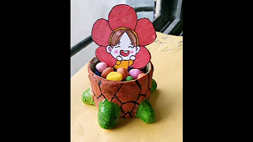 BTS💜 jhope flower 🌺 pot making at home/how to make BTS💜 flowers pot #shortvideo #shorts