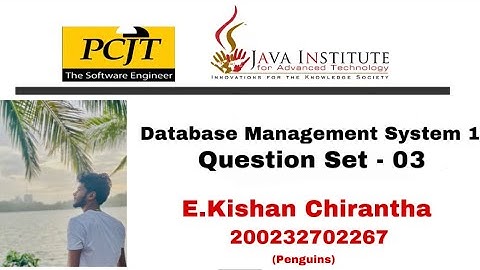 Database Management System | Question Set 03 | Kishan Chirantha | Java Institute