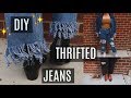 6 EASY Ways to DIY/Reconstruct Thrifted Jeans + TRY ON