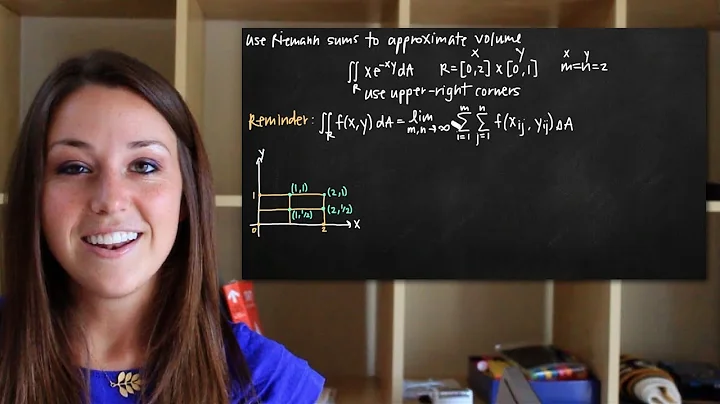 Riemann sums to approximate volume of a double integral (KristaKingMath)
