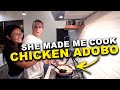 My FIRST TIME cooking CHICKEN ADOBO! (She got impressed)