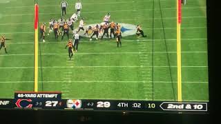 Cairo Santos Attempt a 65 yard Field goal for the win