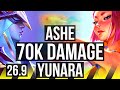 ASHE &amp; Lulu vs YUNARA &amp; Nami (ADC) | 70K damage | EUW Challenger | 26.9