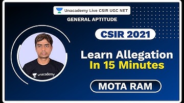 Learn Allegation in 15 minutes| CSIR 2021| General Aptitude| Mota Ram| Unacademy