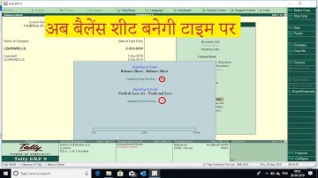 Tally ERP 9 - TDL 2019 | P&L and Balance Sheet